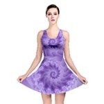 Silky Purple Spiral Fractal Reversible Skater Dress