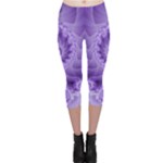 Silky Purple Spiral Fractal Capri Leggings 