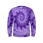 Silky Purple Spiral Fractal Kids  Sweatshirt