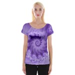 Silky Purple Spiral Fractal Women s Cap Sleeve Top