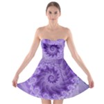 Silky Purple Spiral Fractal Strapless Bra Top Dress