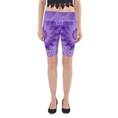 Silky Purple Spiral Fractal Yoga Cropped Leggings from ArtsNow.com