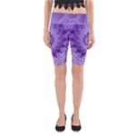 Silky Purple Spiral Fractal Yoga Cropped Leggings