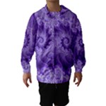 Silky Purple Spiral Fractal Hooded Wind Breaker (Kids)