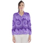 Silky Purple Spiral Fractal Wind Breaker (Women)