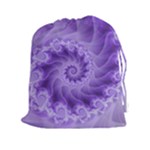 Silky Purple Spiral Fractal Drawstring Pouch (XXL)