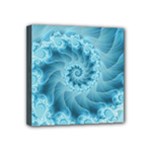 Silky Blue Spiral Fractal Mini Canvas 4  x 4  (Stretched)