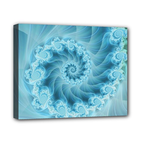 Silky Blue Spiral Fractal Canvas 10  x 8  (Stretched) from ArtsNow.com