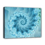 Silky Blue Spiral Fractal Canvas 14  x 11  (Stretched)