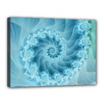 Silky Blue Spiral Fractal Canvas 16  x 12  (Stretched)