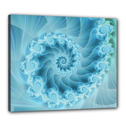 Silky Blue Spiral Fractal Canvas 24  x 20  (Stretched) from ArtsNow.com