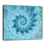 Silky Blue Spiral Fractal Canvas 24  x 20  (Stretched)