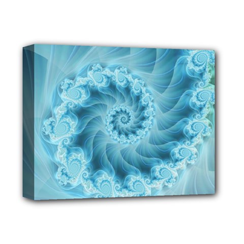 Silky Blue Spiral Fractal Deluxe Canvas 14  x 11  (Stretched) from ArtsNow.com