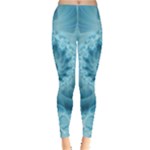 Silky Blue Spiral Fractal Leggings 