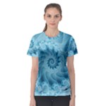 Silky Blue Spiral Fractal Women s Sport Mesh Tee