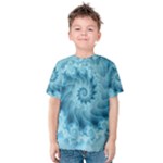 Silky Blue Spiral Fractal Kid s Cotton Tee