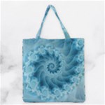 Silky Blue Spiral Fractal Grocery Tote Bag