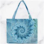 Silky Blue Spiral Fractal Mini Tote Bag