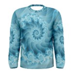 Silky Blue Spiral Fractal Men s Long Sleeve Tee