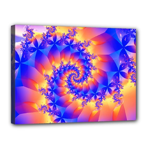 Colorful Psychedelic Spiral Fractal Canvas 16  x 12  (Stretched) from ArtsNow.com