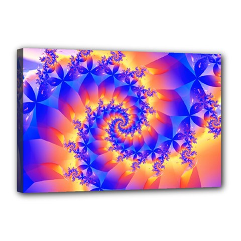 Colorful Psychedelic Spiral Fractal Canvas 18  x 12  (Stretched) from ArtsNow.com