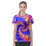 Colorful Psychedelic Spiral Fractal Women s Sport Mesh Tee