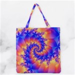 Colorful Psychedelic Spiral Fractal Grocery Tote Bag