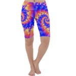 Colorful Psychedelic Spiral Fractal Cropped Leggings 