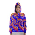 Colorful Psychedelic Spiral Fractal Hooded Wind Breaker (Women)