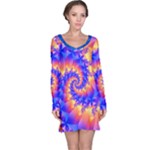 Colorful Psychedelic Spiral Fractal Long Sleeve Nightdress