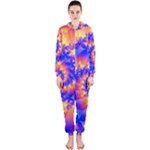 Colorful Psychedelic Spiral Fractal Hooded Jumpsuit (Ladies)