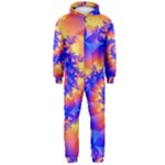 Colorful Psychedelic Spiral Fractal Hooded Jumpsuit (Men)