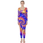 Colorful Psychedelic Spiral Fractal Long Sleeve Catsuit