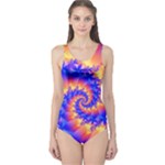 Colorful Psychedelic Spiral Fractal One Piece Swimsuit