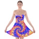 Colorful Psychedelic Spiral Fractal Strapless Bra Top Dress