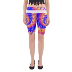 Colorful Psychedelic Spiral Fractal Yoga Cropped Leggings from ArtsNow.com