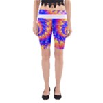 Colorful Psychedelic Spiral Fractal Yoga Cropped Leggings