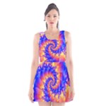 Colorful Psychedelic Spiral Fractal Scoop Neck Skater Dress