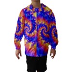 Colorful Psychedelic Spiral Fractal Hooded Wind Breaker (Kids)