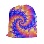 Colorful Psychedelic Spiral Fractal Drawstring Pouch (XXL)