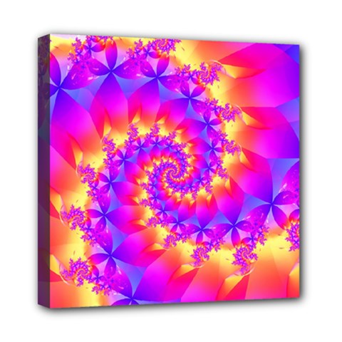 Colorful Psychedelic Spiral Fractal Mini Canvas 8  x 8  (Stretched) from ArtsNow.com