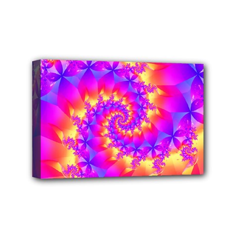 Colorful Psychedelic Spiral Fractal Mini Canvas 6  x 4  (Stretched) from ArtsNow.com