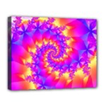 Colorful Psychedelic Spiral Fractal Canvas 14  x 11  (Stretched)