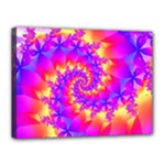 Colorful Psychedelic Spiral Fractal Canvas 16  x 12  (Stretched)