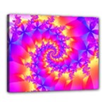 Colorful Psychedelic Spiral Fractal Canvas 20  x 16  (Stretched)