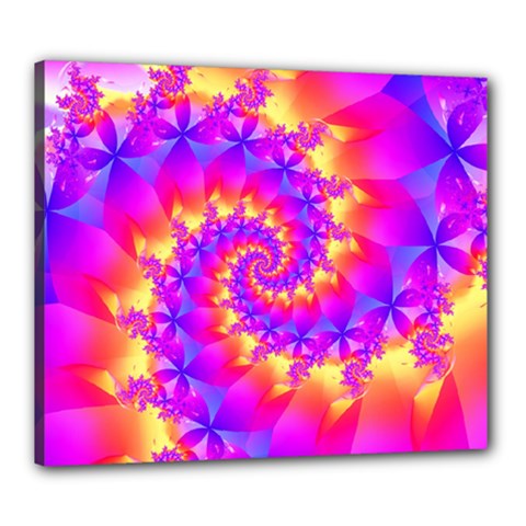 Colorful Psychedelic Spiral Fractal Canvas 24  x 20  (Stretched) from ArtsNow.com