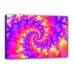 Colorful Psychedelic Spiral Fractal Canvas 18  x 12  (Stretched)