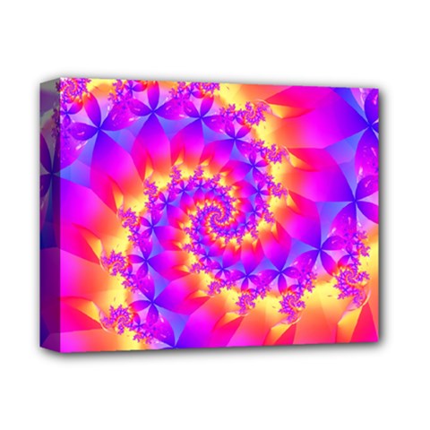 Colorful Psychedelic Spiral Fractal Deluxe Canvas 14  x 11  (Stretched) from ArtsNow.com