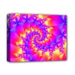 Colorful Psychedelic Spiral Fractal Deluxe Canvas 14  x 11  (Stretched)