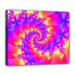 Colorful Psychedelic Spiral Fractal Deluxe Canvas 24  x 20  (Stretched)